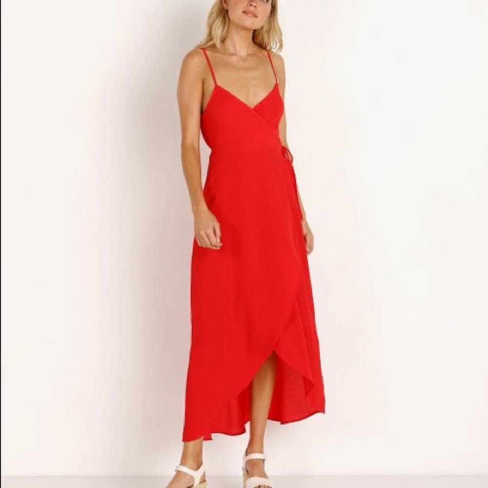 Show Me Your Mumu meghan red wrap dress small